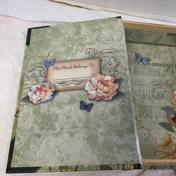 Inspirational Hardcover Journal With Floral & Butterfly Design Gold Accents Line - Picture 16 of 16